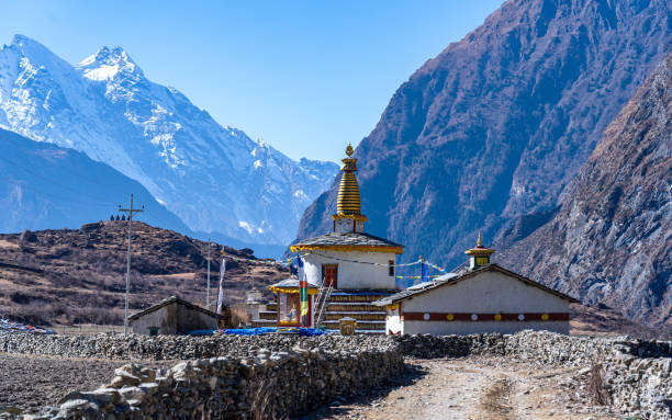 Landscape view of Buddha Stupa at Gorkha, Nepal.